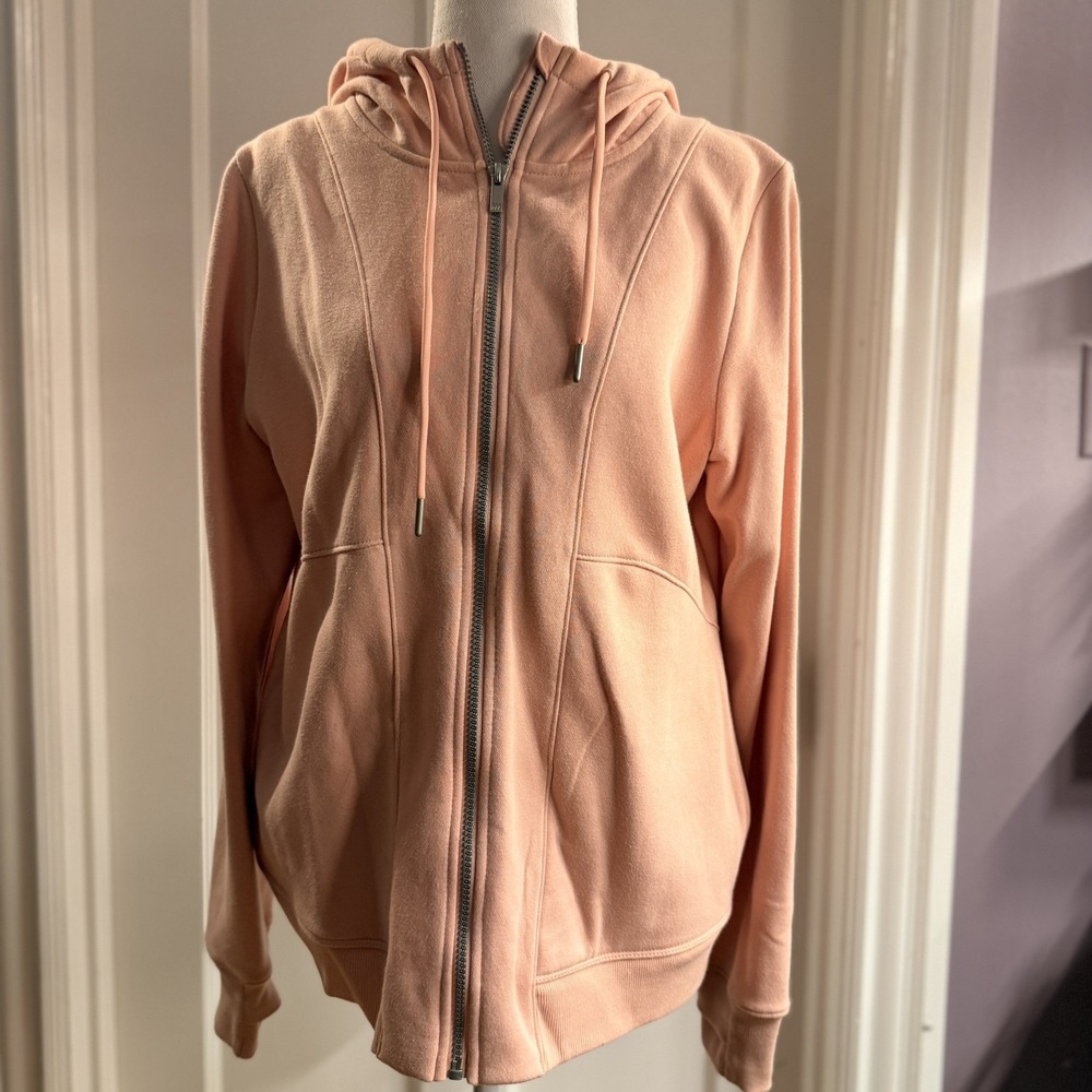All in‎ Motion Blush Pink Long Sleeve Zip-Up Hoodie Size L